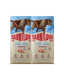 CARNILOVE True Fresh Dog Fish and Turkey Adult 2x12 kg krmivo čerstvá ryba a moriak pre dospelých psov