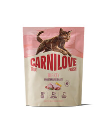 CARNILOVE True Fresh Cat Turkey Sterilised 400 g morčacie, pre mačky po sterilizácii