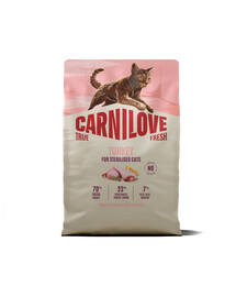 CARNILOVE True Fresh Cat Turkey Sterilised 2 kg morčacie, pre mačky po sterilizácii