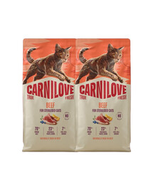 CARNILOVE True Fresh Cat Beef Sterilised 2x6 kg hovädzie, pre mačky po sterilizácii