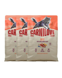 CARNILOVE True Fresh Cat Beef Adult Large 3x2 kg hovädzie, pre mačky veľkých plemien