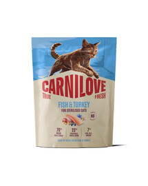 CARNILOVE True Fresh Cat Fish and Turkey Sterilised 400 g ryba, moriak, pre mačky po sterilizácii