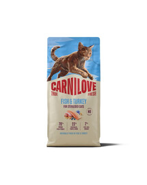 CARNILOVE True Fresh Cat Fish and Turkey Sterilised 6 kg ryba a moriak, pre kocúry po sterilizácii