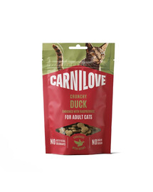 CARNILOVE Crunchy Snack Cat Duck 50 g s kačicou a malinami, chrumkavá maškrta pre mačky