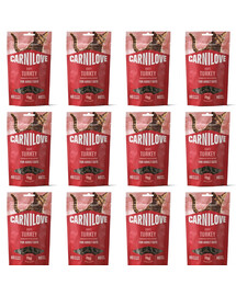 CARNILOVE Soft Snack Cat Turkey 12x50 g s morčacím mäsom a mačacou mätou, mäkké maškrty pre mačky