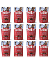 CARNILOVE Soft Snack Cat Sardine 12x50 g so sardinkou a jahodami, mäkké maškrty pre mačky