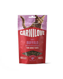CARNILOVE Soft Snack Cat Buffalo 50 g s buvolom a čučoriedkami, mäkké maškrty pre mačky