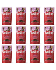 CARNILOVE Soft Snack Cat Buffalo 12x50 g s byvolom a čučoriedkami, mäkké maškrty pre mačky