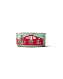 CARNILOVE Cat Can Paté Chicken, Duck and Pheasant 100 g s kuracím, kačacím a bažantom, paštéta pre mačky