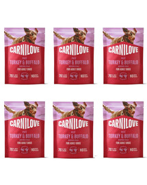 CARNILOVE Dog Pouch Turkey and Buffalo 6x300g krmivo pre dospelých psov s morčacím a byvolím mäsom