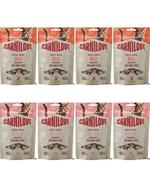 CARNILOVE Freeze-Dried Snack Cat Mix Turkey and Beef 8x40 g liofilizované maškrty pre mačky, mix príchutí morčacie a hovädzie