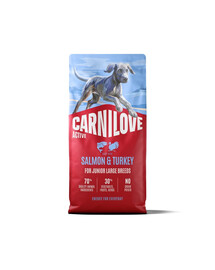 CARNILOVE Active Dog Salmon & Turkey 12 kg Junior Large Breeds losos a moriak, pre dorastajúce juniorov veľkých plemien