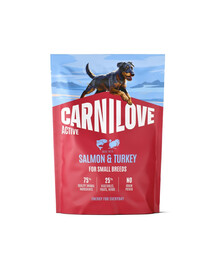 CARNILOVE Active Dog Salmon & Turkey Adult Small Breeds 1,5 kg losos a morčacie, pre dospelých psov malých plemien