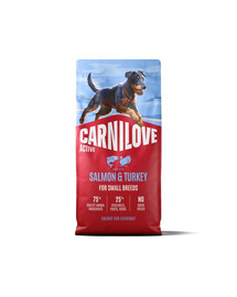 CARNILOVE Active Dog Salmon & Turkey Adult Small Breeds 12 kg losos a morčacie, pre dospelých psov malých plemien