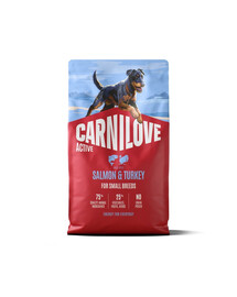 CARNILOVE Active Dog Salmon & Turkey Adult Small Breeds 4 kg losos a morčacie, pre dospelých psov malých plemien