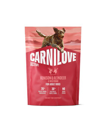 CARNILOVE Active Dog Venision and Reindeer Adult 1,5 kg jelenina, sob a diviak, pre dospelých psov