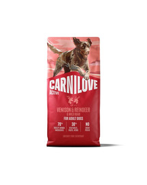 CARNILOVE Active Dog Venision and Reindeer Adult 12 kg jelenina, sob a diviak, pre dospelých psov
