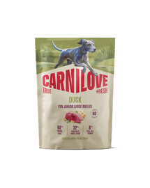 CARNILOVE True Fresh Dog Duck Junior Large 1,5 kg krmivo s čerstvou kačicou pre juniorov veľkých plemien