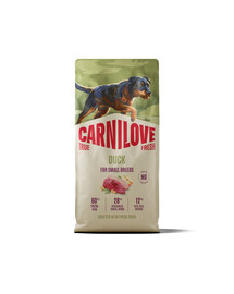 CARNILOVE True Fresh Dog Duck Adult Small Breeds 1,5 kg krmivo s čerstvou kačicou pre dospelých psov malých plemien