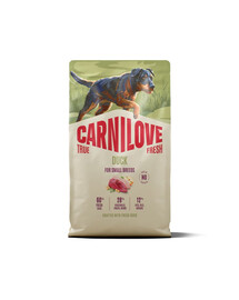 CARNILOVE True Fresh Dog Duck Adult Small Breeds 4 kg krmivo s čerstvou kačicou pre dospelých psov malých plemien