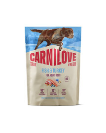 CARNILOVE True Fresh Dog Fish and Turkey Adult 1,5 kg krmivo čerstvá ryba a moriak pre dospelých psov