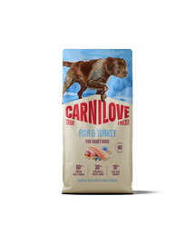 CARNILOVE True Fresh Dog Fish and Turkey Adult 12 kg krmivo čerstvá ryba a moriak pre dospelých psov