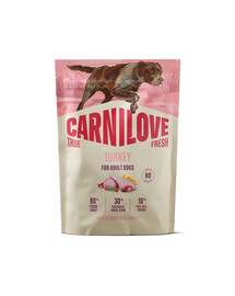 CARNILOVE True Fresh Dog Turkey Adult 1,5kg granule s čerstvým moriakom pre dospelých psov