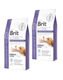 BRIT Grain Free Veterinary Diets Dog Gastrointestinal Low Fat 2 x 12 kg Kompletné diétne krmivo pre psov s poruchami vstrebávania lipidov