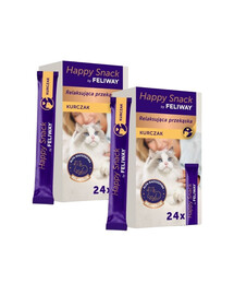 FELIWAY Happy Snack Chicken 48x15 g s kuracím mäsom, relaxačná maškrta pre všetky mačky
