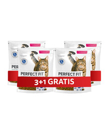 PERFECT FIT Adult 1+ 4 x 750 g kompletné krmivo pre dospelé mačky bohaté na čerstvého lososa 3+1 ZADARMO