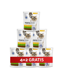 PERFECT FIT Sensitive 1+ 6 x 750 g kompletné krmivo pre dospelé mačky bohaté na morčacie mäso 4+2 ZADARMO