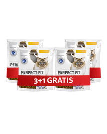 PERFECT FIT Sensitive 1+ 4 x 750 g kompletné krmivo pre dospelé mačky bohaté na morčacie mäso 3+1 ZADARMO
