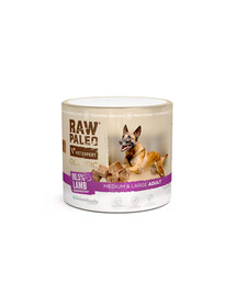 RAW PALEO Olympic Lamb Medium Large 90g jahňacina, hypoalergénna monoproteínová tréningová pochúťka pre psov