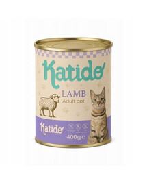 KATIDO Adult Cat Jahňacie a teľacie mäso Mix príchutí 6 x 400 g krmivo pre mačky