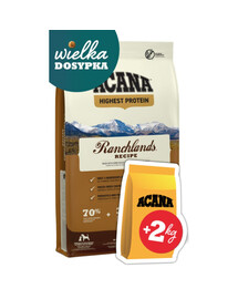 ACANA Highest Protein Ranchlands Dog 11,4 kg + 2kg GRATIS! krmivo pre psov