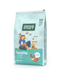 GREEN PETFOOD Sensitive with Insects 7,5 kg s hmyzom a kuracím mäsom, ľahko stráviteľné krmivo pre mačky