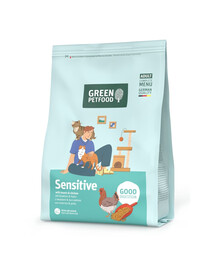 GREEN PETFOOD Sensitive with Insects 300 g s hmyzom a kuraťom, ľahko stráviteľné krmivo pre mačky