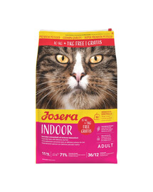 JOSERA Indoor 10kg + 1kg bezobilninové krmivo pre kastrované a vnútorné mačky