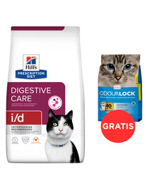 HILL'S Prescription Diet Feline Digestive Care i/d 8 kg karma dla kotów z chorobami układu pokarmowego + żwirek dla kotów 6 kg GRATIS