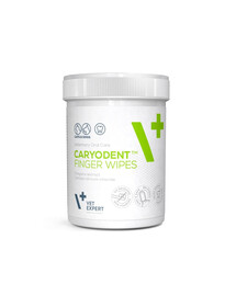 VET EXPERT Caryodent Finger Wipes 50 ks čistiace obrúsky na zuby pre psov a mačky