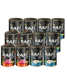 RAFI Cat Adult Mix príchuťou 12x400 s treskou a kačicou, krmivo pre mačky