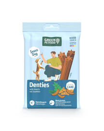 GREEN PETFOOD Denties with Insects 180 g hypoalergénny žuvací pamlsek s bielkovinami hmyzu pre psov