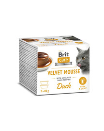BRIT Care Cat Velvet Mousse Duck 2x80 g pena s kačicou, mokré krmivo pre mačky