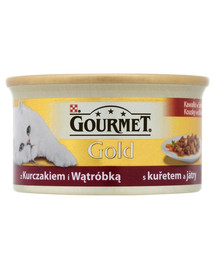 GOURMET Gold Kura a pečeň v omáčke 85g