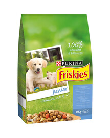FRISKIES Junior z kurczakiem, dodatkiem mleka i warzyw 8 kg