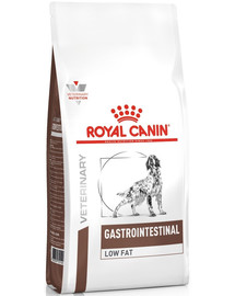 ROYAL CANIN Veterinary Diet Dog Gastrointestinal Low Fat 12 kg granule so zníženým obsahom tuku pre dospelých psov s ochorením tráviaceho traktu