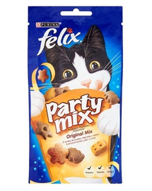 FELIX Party Mix Orginal Mix, s príchuťou kuracieho mäsa, syra a morčacieho mäsa