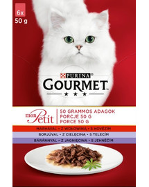 GOURMET Mon Petit Mix mäsová príchuť (6x50 g)