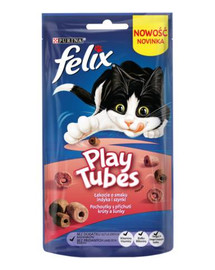 FELIX Play Tubes Pochúťky pre mačky morčacie mäso a šunka 50 g