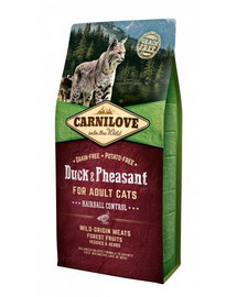CARNILOVE Cat Grain Free Duck & Pheasant Adult Hairball Control 6kg